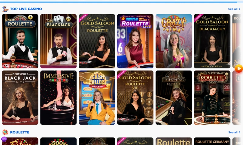 posido live casino page
